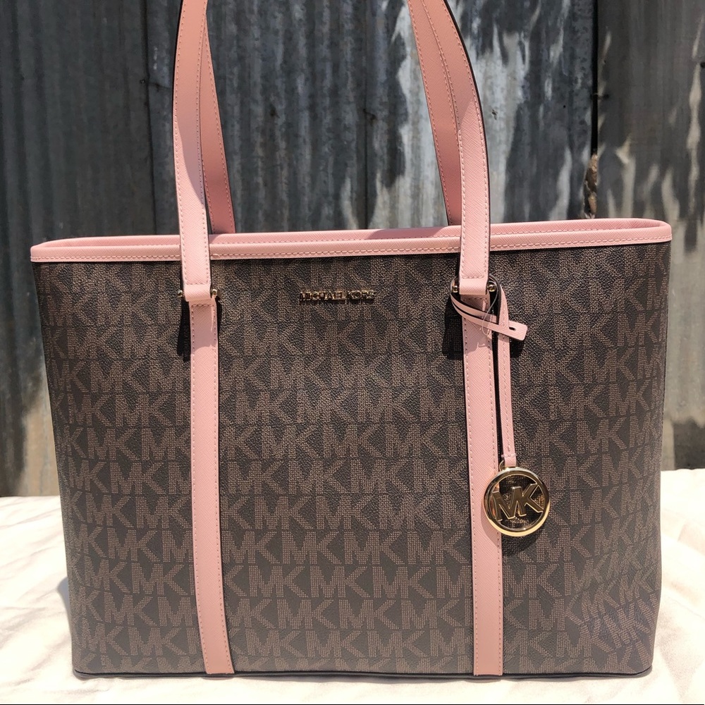 Brand New Michael Kor Purse Brown and Pink Straps